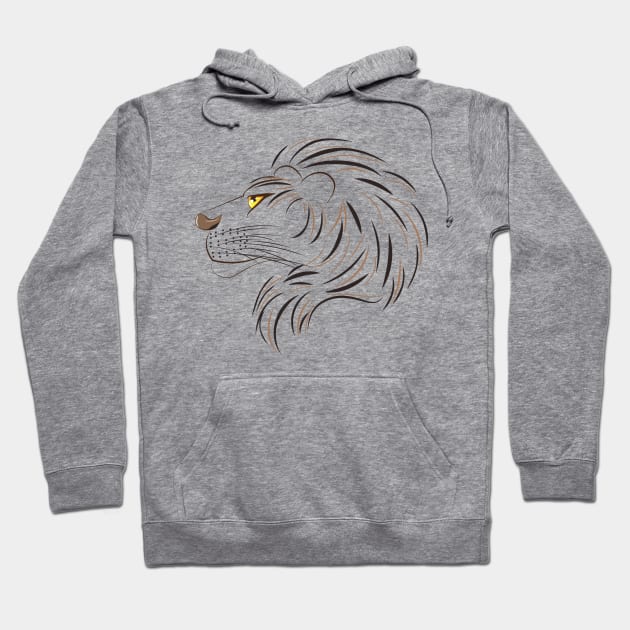 Male Lion Head Hoodie by AnnArtshock